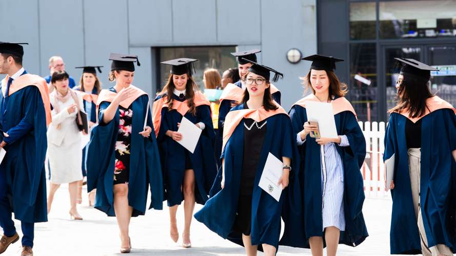 Students at graduation