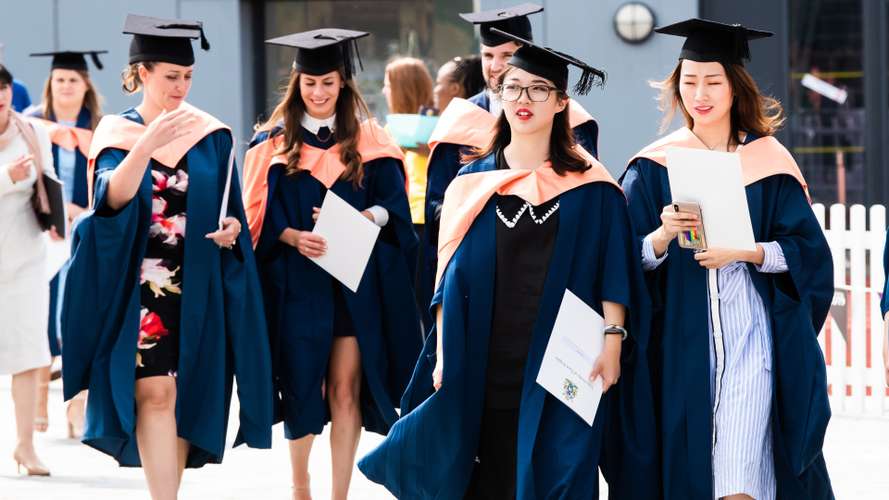 Students leaving their graduation