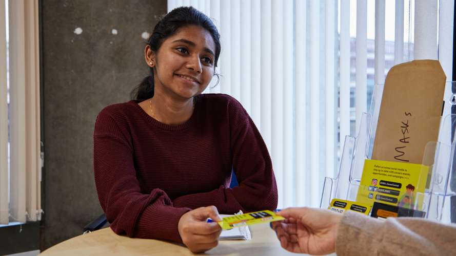 Student appointment with CareerCentral in the Library
