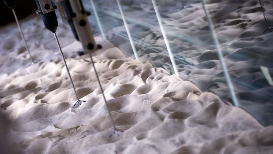 Students using MTH equipment on campus.