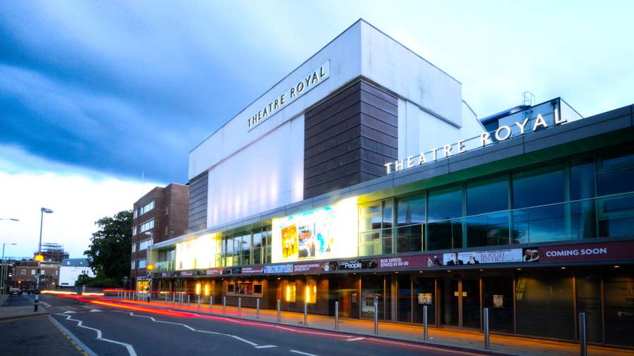 Night shot of the Theatre Royal in Norwich