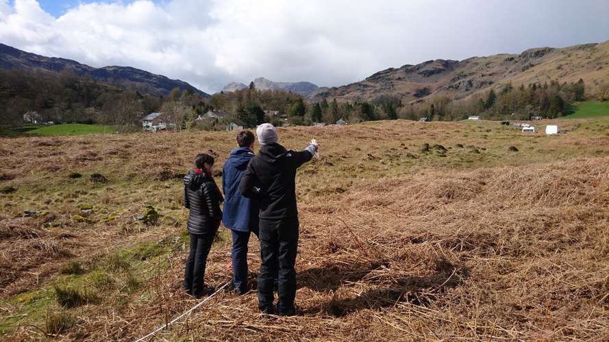Students out in a field