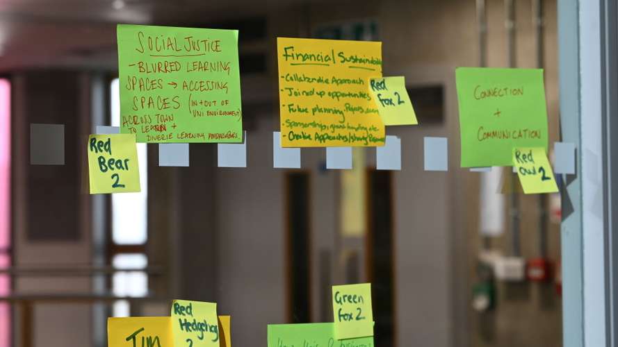 Brainstorming ideas at Ipswich Civic Uni Open Space Event