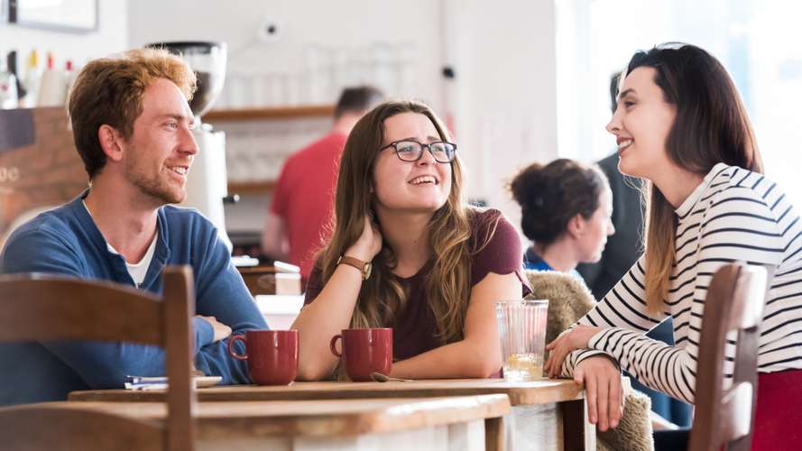 Students enjoying refreshments in Olives - a cafe and bar in Norwich