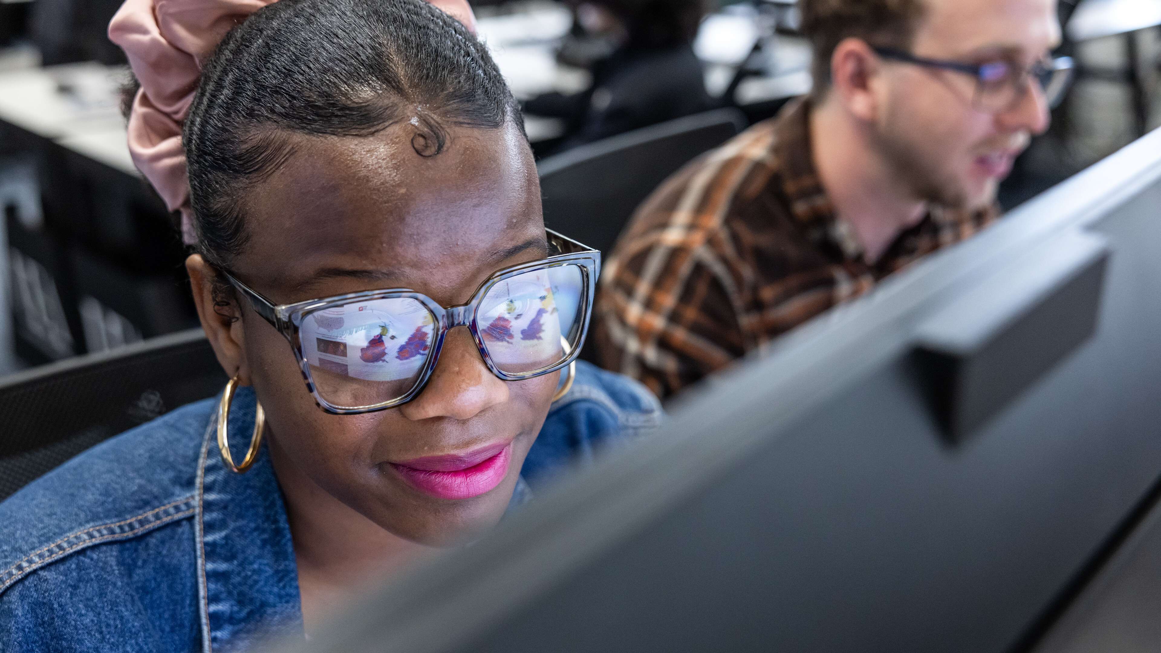 Data science students in computer lab