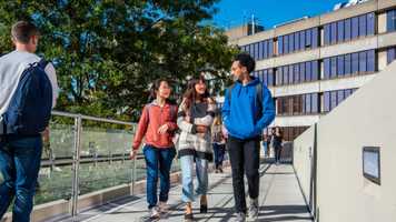 Students on UEA walkway