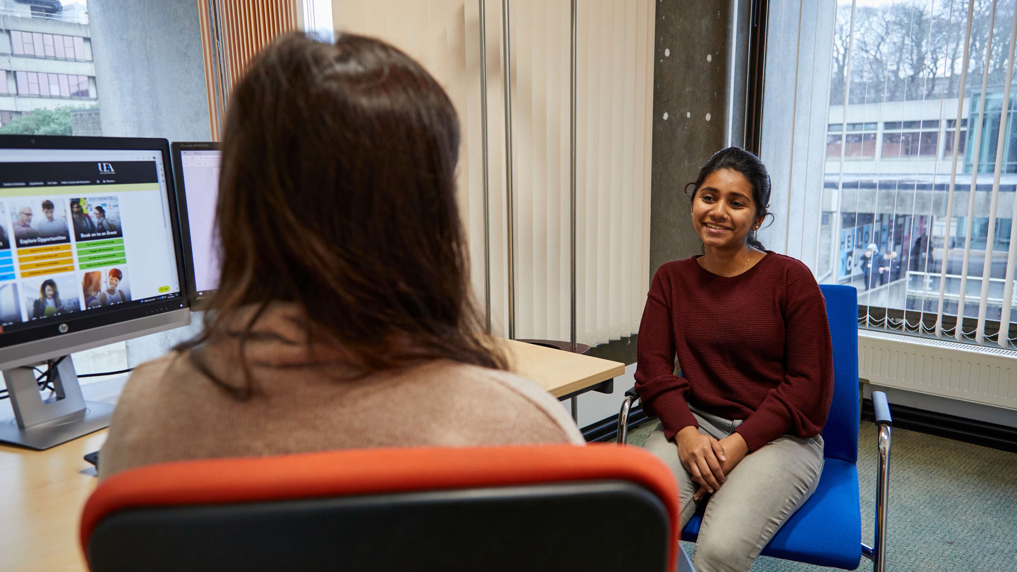 Student appointment with CareerCentral in the Library