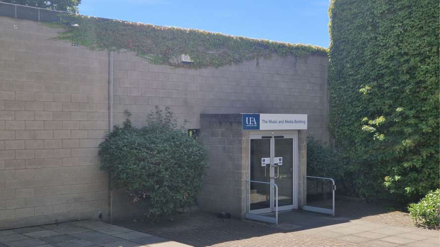 The music and media building exterior
