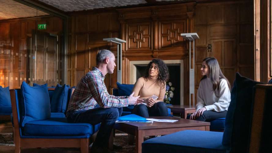 PhD students talking