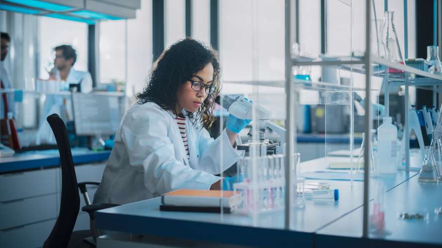 Student in a lab