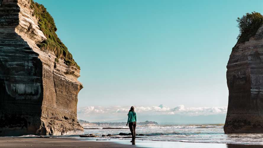 Student at the beach