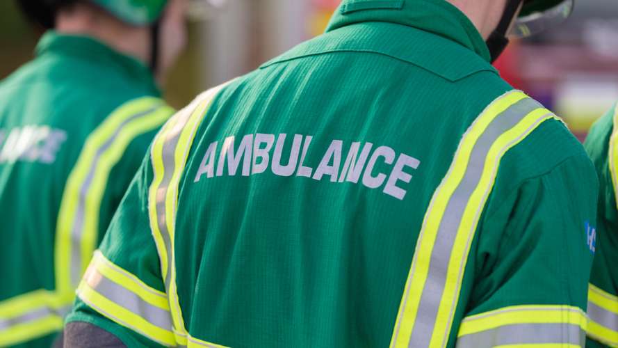 Paramedic Science students in an emergency / accident scenario off campus