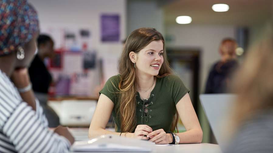 Students socialising on campus