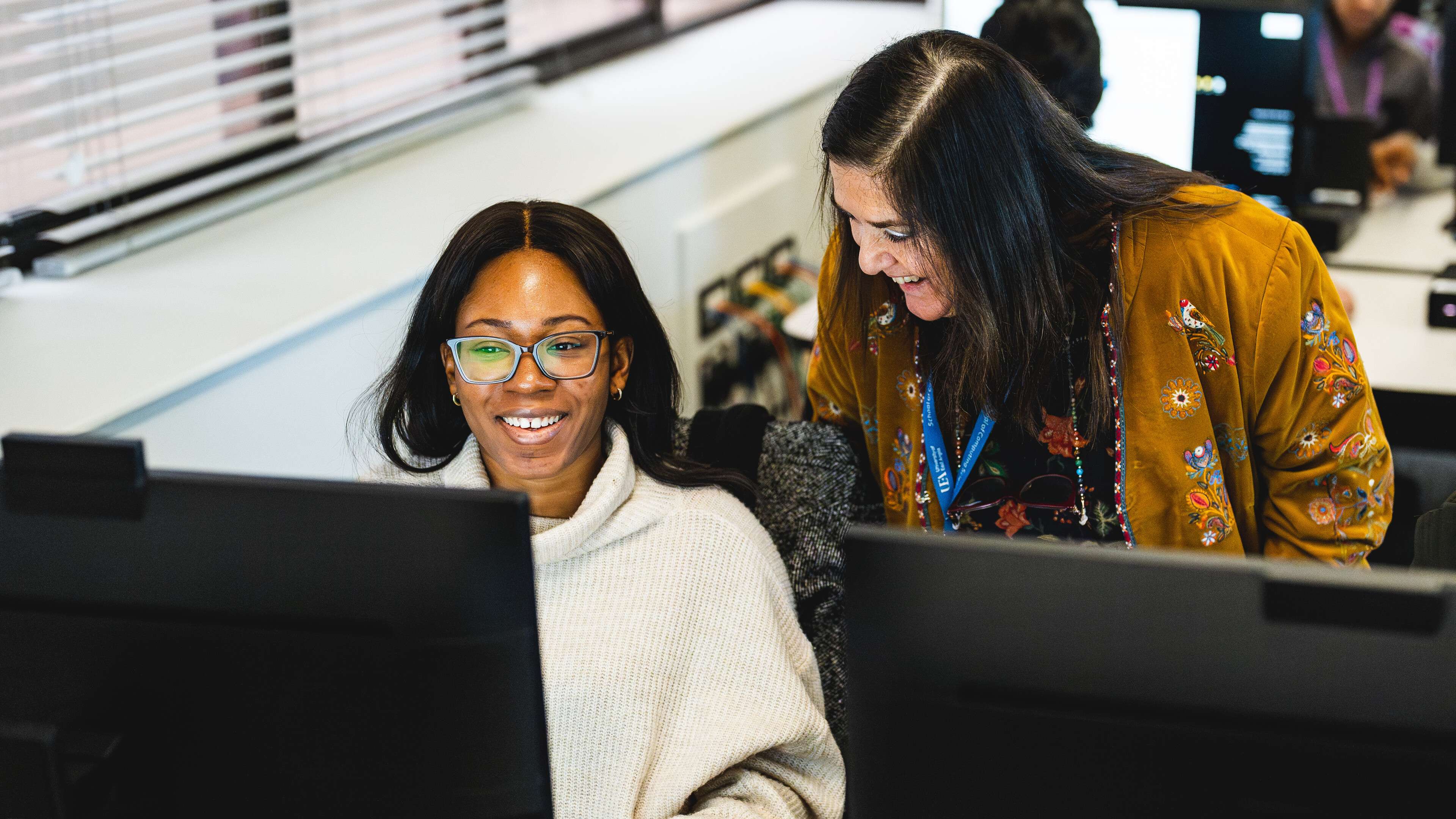 Data Science and Computing Science students working together in the Data Science and AI lab