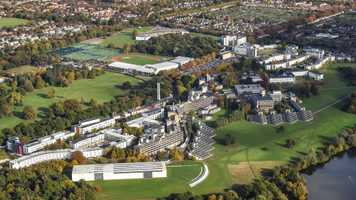 Aerial shot of the UEA campus