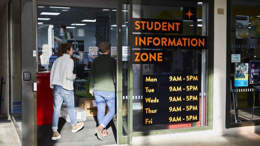 Electric door to the Student Information Zone