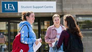 Students outside Student Support Centre