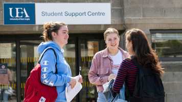 Students outside Student Support Centre