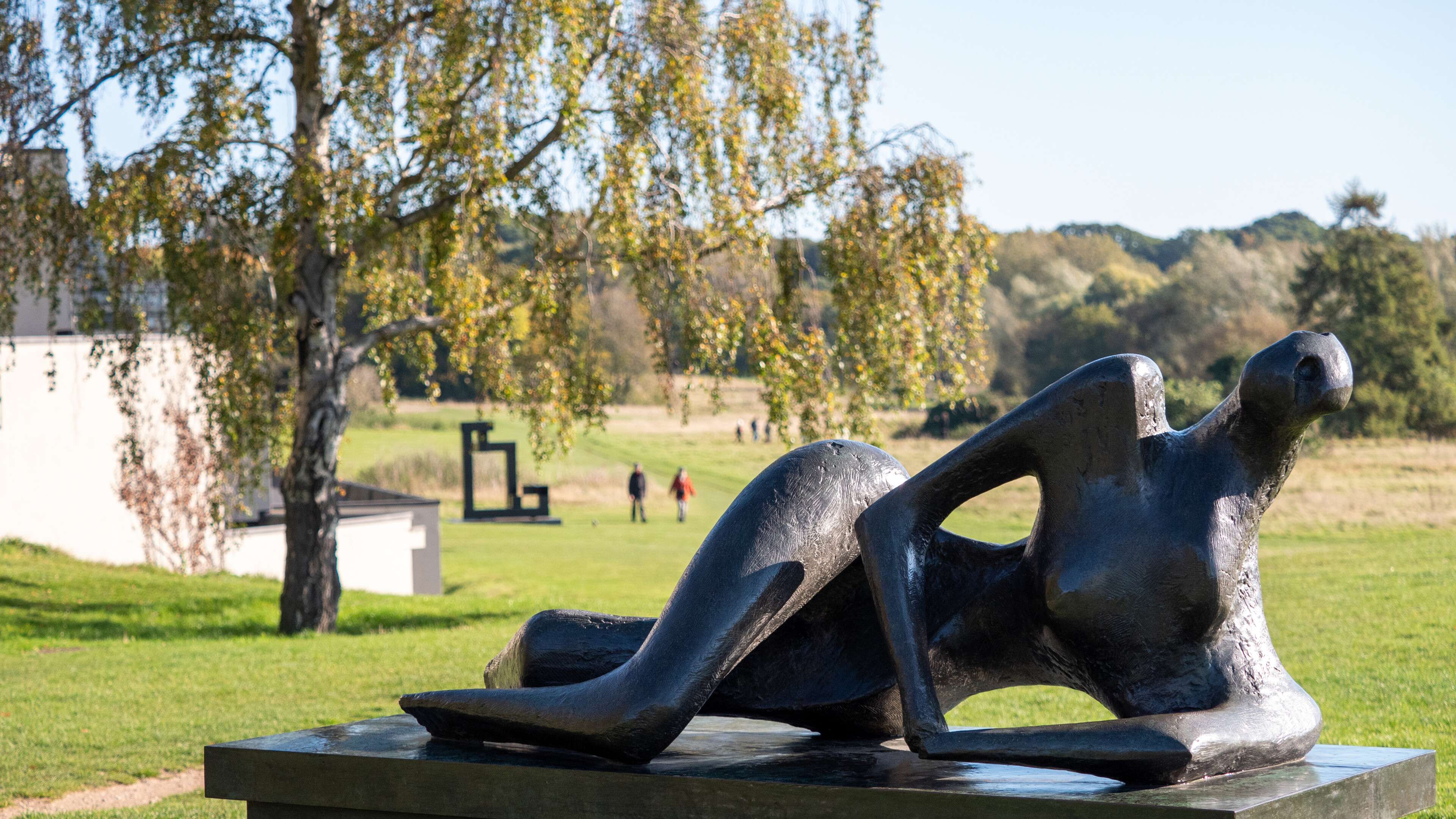 Sainsbury Centre sculpture with the broad in the background