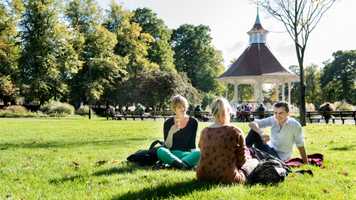 Students in Chapelfield Gardens