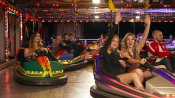Students on dodgem cars