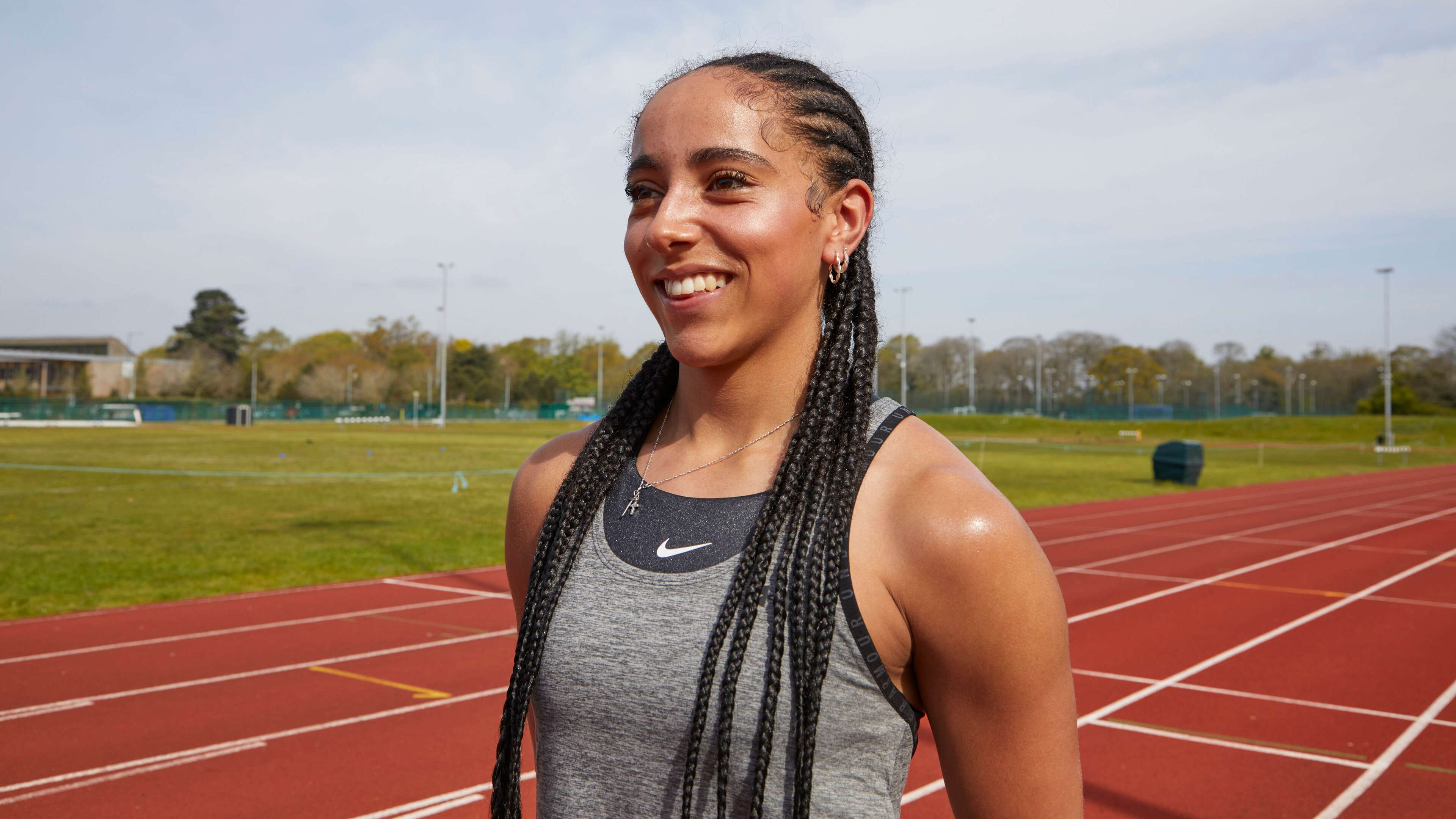Student at Sportspark running track