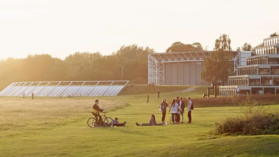 Students on the UEA campus