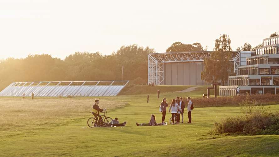 Students on the UEA campus