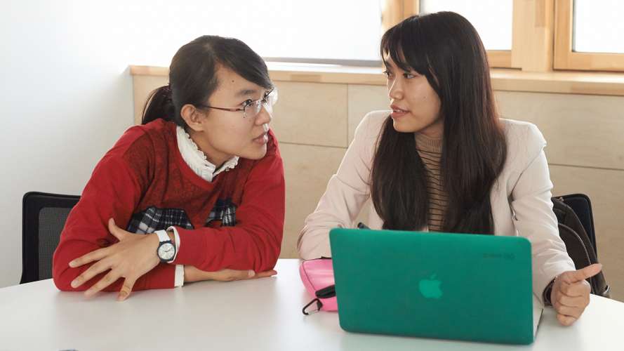 Postgraduate Economics and Norwich Business School students studying in the Enterprise Centre on campus