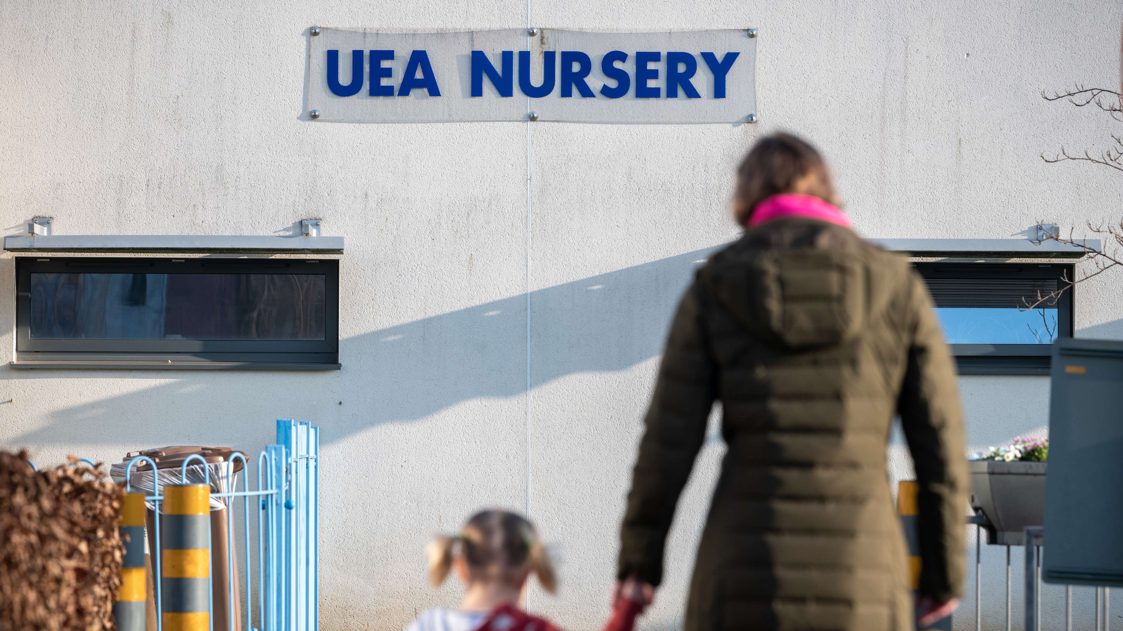 Parent and child approaching the Nursery