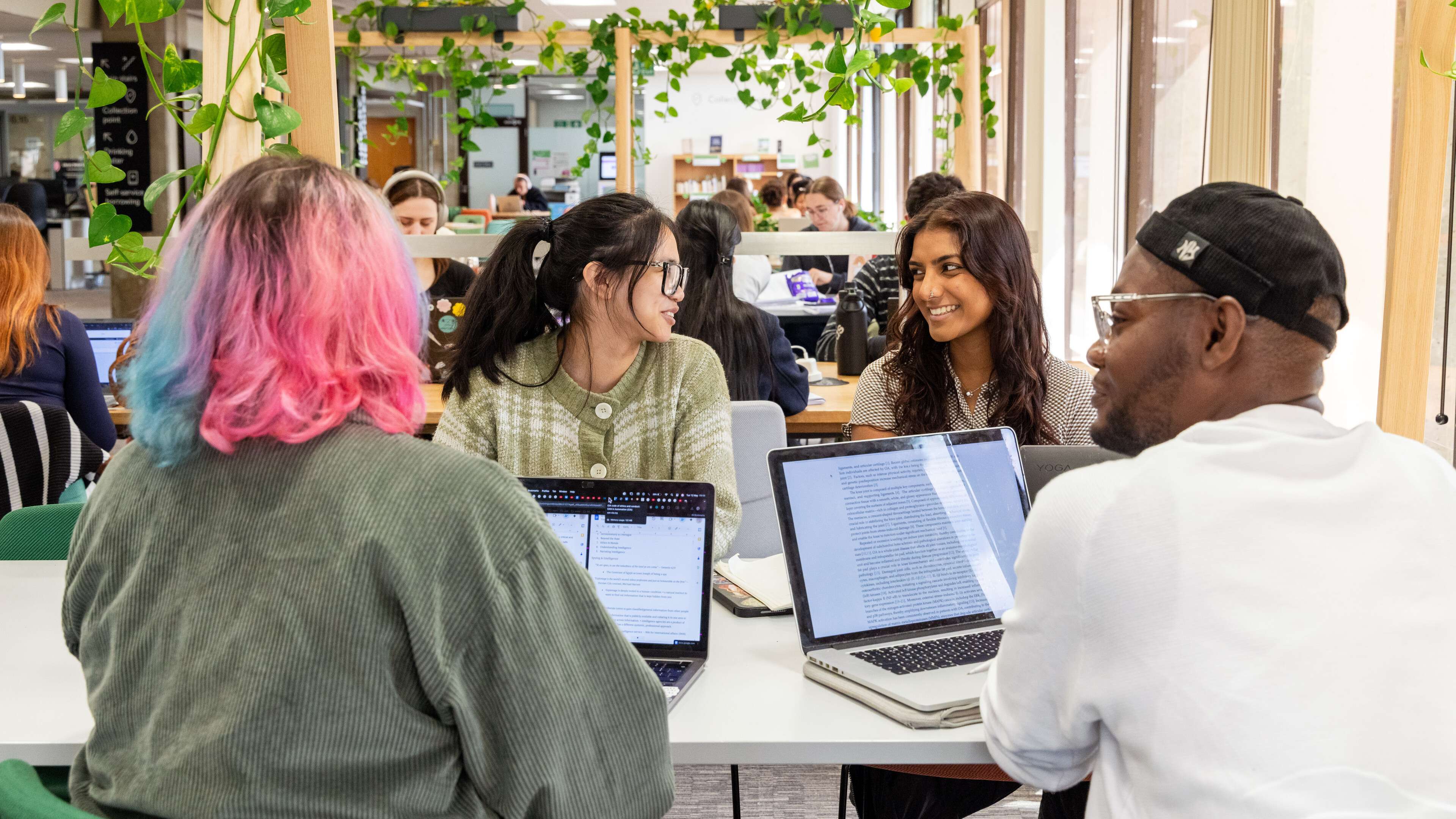 Students in the library