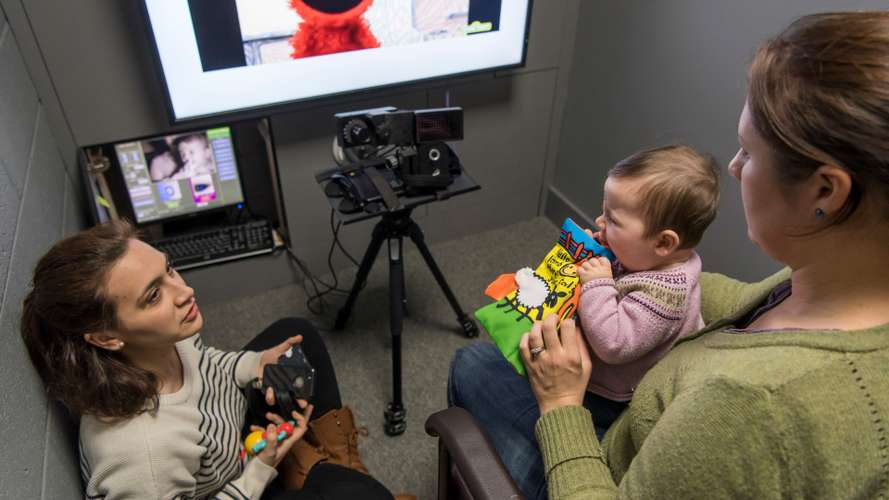 Children in the Development Dynamics Laboratory - School of Psychology in the Lawrence Stenhouse Building