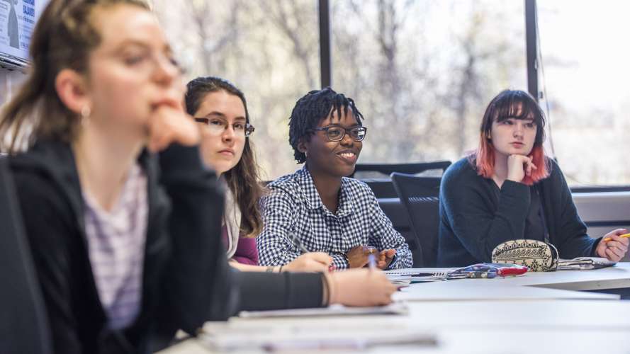 Students studying in a seminar