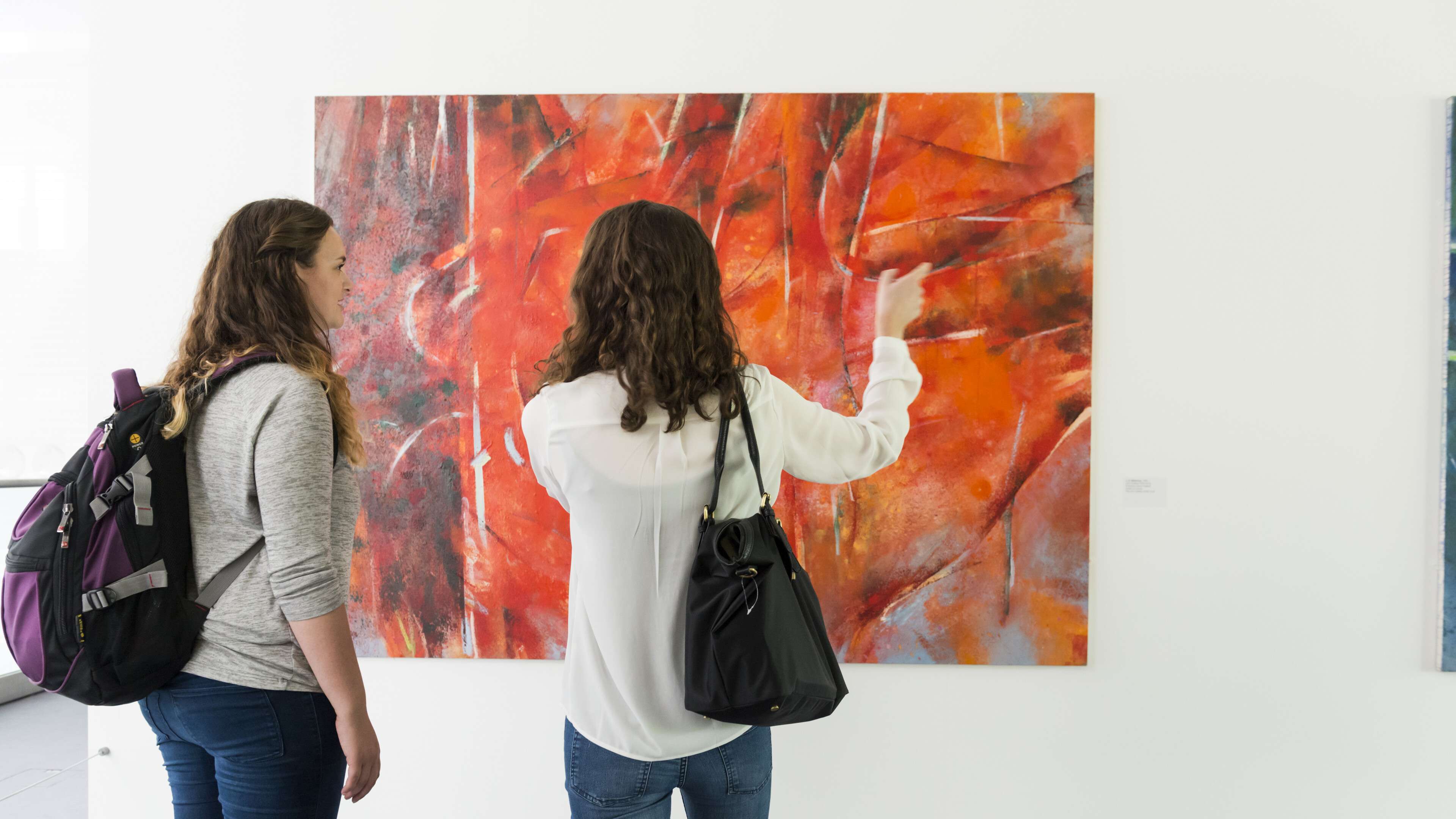 Students looking at artwork in the Sainsbury Centre