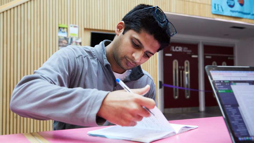 Students studying and socialising in The Hive