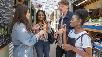 Students exploring and relaxing in Norwich