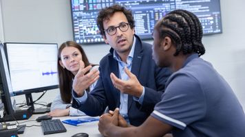 Data science students in computer lab