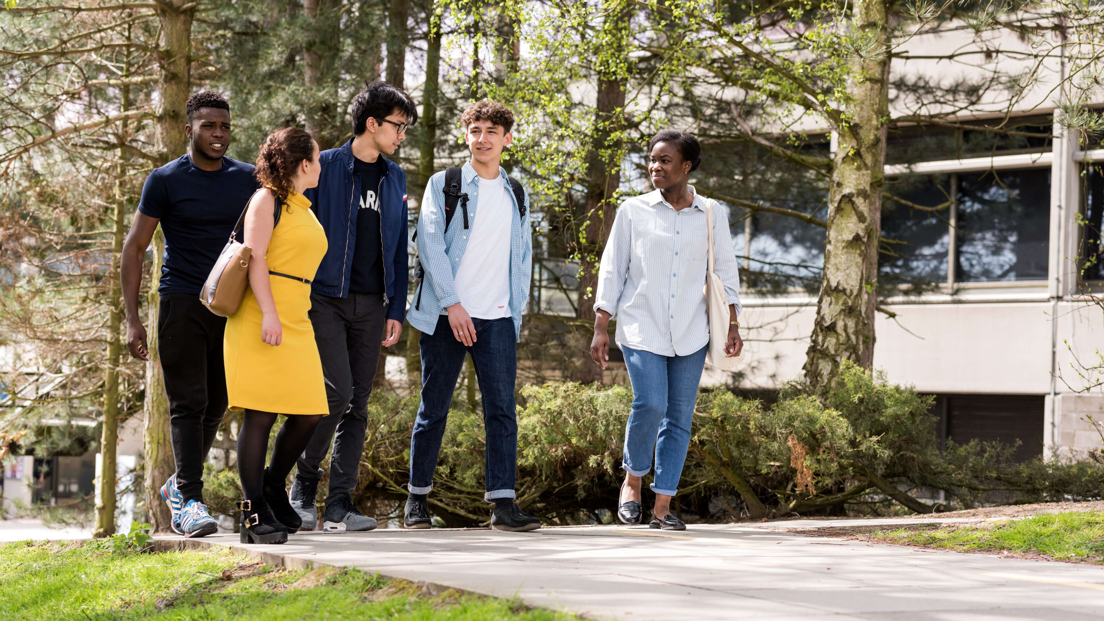 Students on campus at UEA