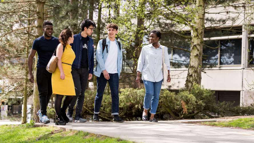 Students on campus at UEA