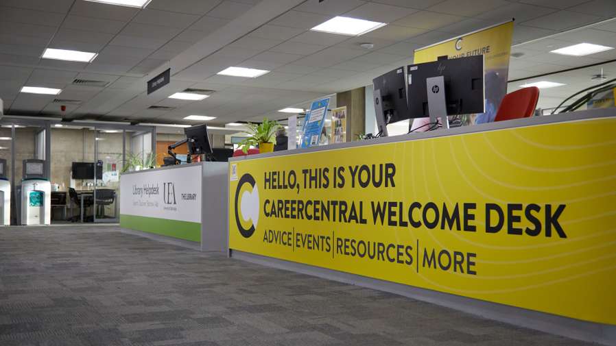 Career Central Welcome Desk in the Library