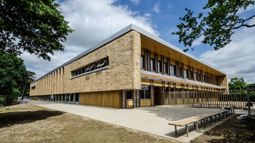 The newly built Enterprise Centre on campus, nearing completion.