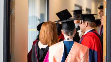 Graduates waiting for the graduation ceremony