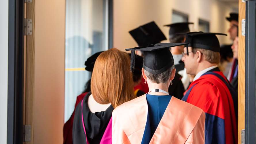 Graduates waiting for the graduation ceremony