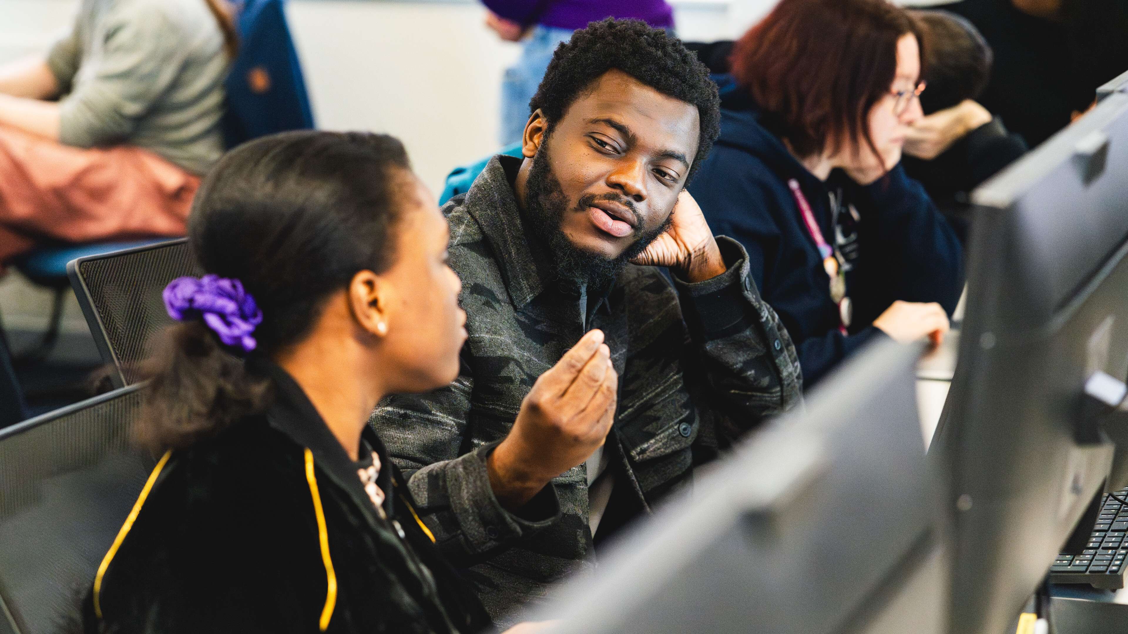 Data Science and Computing Science students working together in the Data Science and AI lab