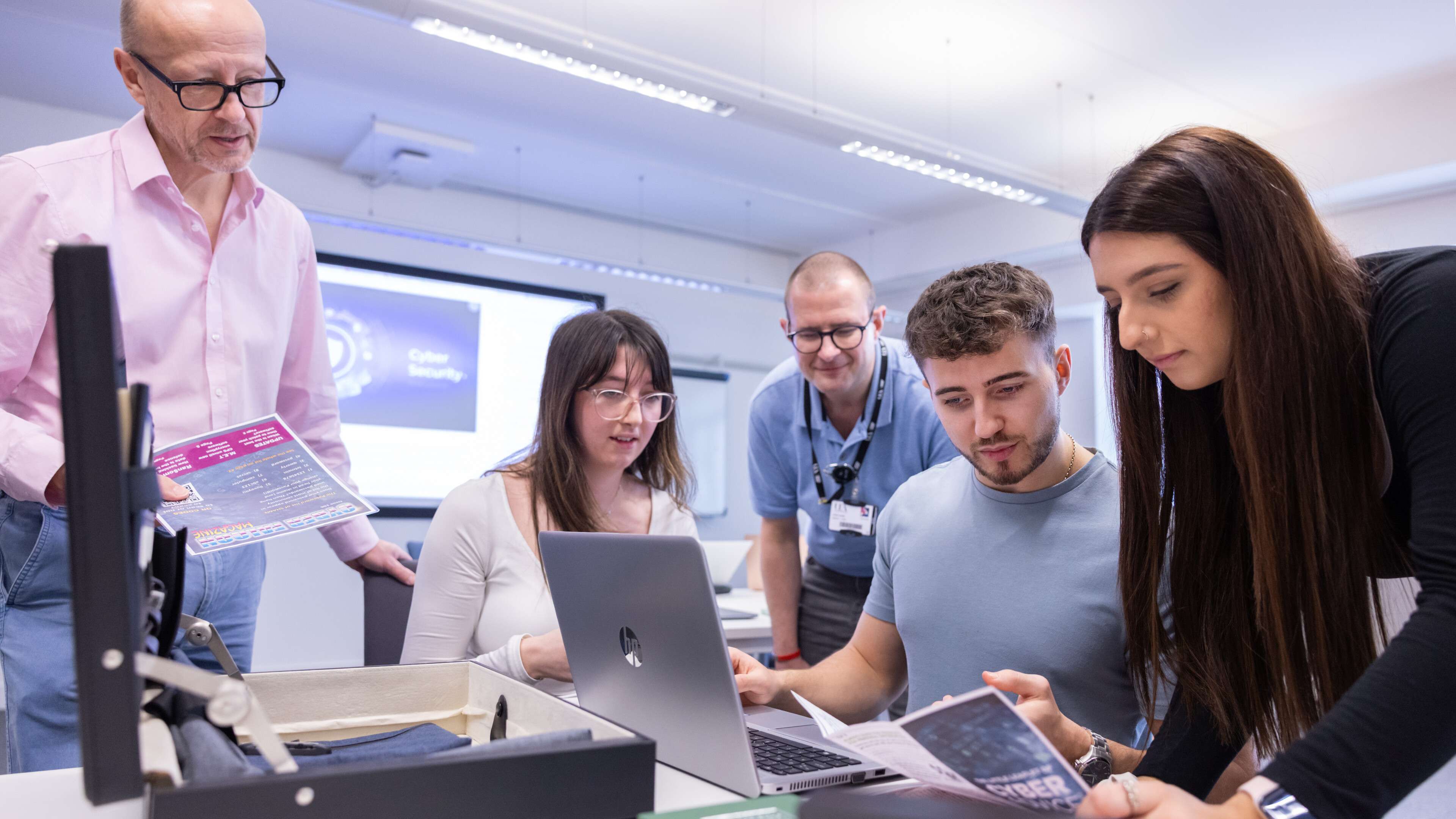Business Students in Cyber Security Packs Session in Thomas Paine Study Center