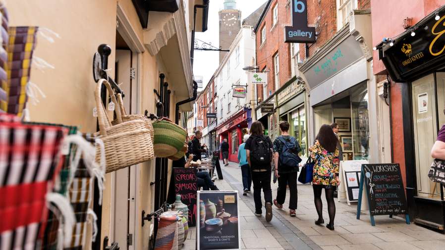 Students in Lower Goat Lane in Norwich