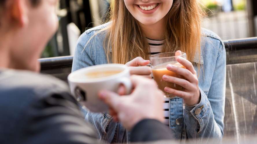 Students enjoying a coffee from Strangers Coffee House in Norwich