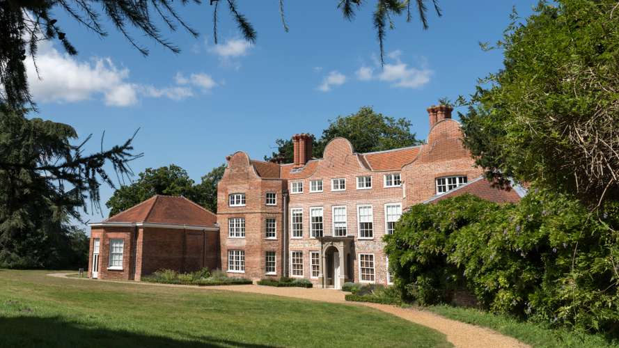 External images of Earlham Hall incorporating greenery
