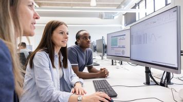 Students in a UEA computer lab