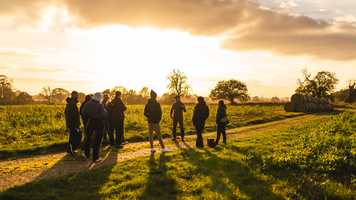 Global Development and Geography students in Holt, Norwich coastal area, taking part in an outdoor field trip at Eves Hill Farm.